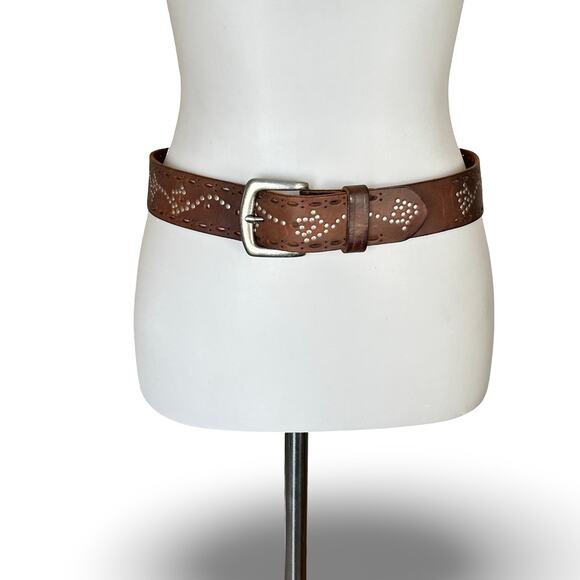 Vintage Gap Genuine Leather Studded Belt - Size M